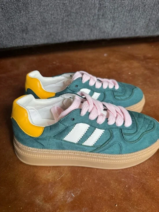 NWOT Madden Girl Teal Suede Platform Sneaker - Picture 4 of 5